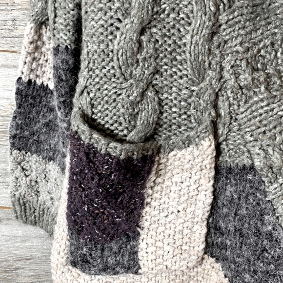 LINE Patchwork wide collar Cardigan - Picture 3 of 4